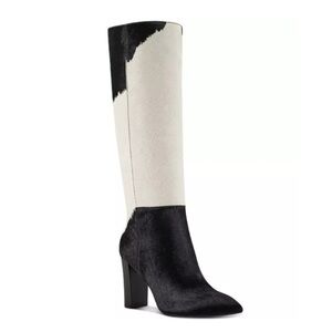 I.N.C. INTERNATIONAL CONCEPTS – Palmina calf hair dress boots | Black & white‎ *